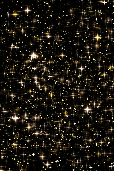 Zlatá Dovolená Třpyt Jiskřivé Překrytí Hvězdy Magické Záře Textury Černém — Stock fotografie