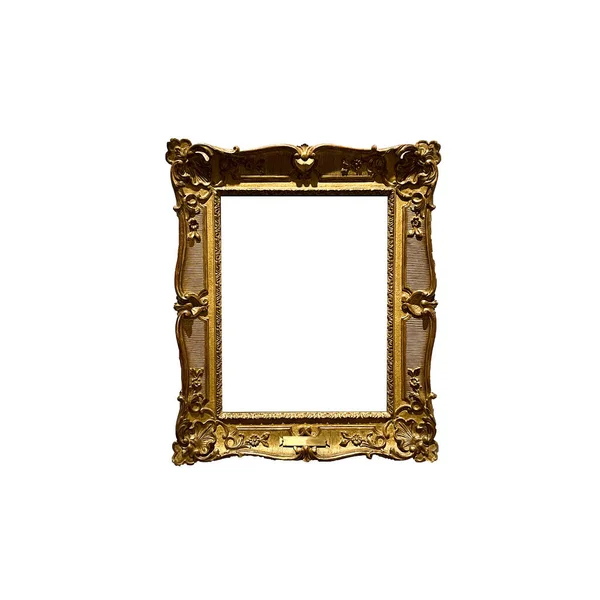 Wohnkultur Und Innenarchitektur Antike Goldene Kunstgalerie Rahmen Isoliert Auf Weißem — Stockfoto