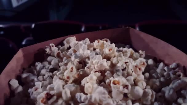Bioscoop Entertainment Popcorn Doos Bioscoop Voor Show Streaming Service Film — Stockvideo