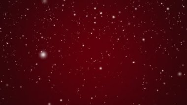 Kış tatilleri ve kış arkaplanı, şenlikli kırmızı zemine düşen beyaz kar, kar taneleri bokeh ve parçacıklar Noel için soyut kar sahnesi, sevgililer günü ve karlı bayram tasarımı