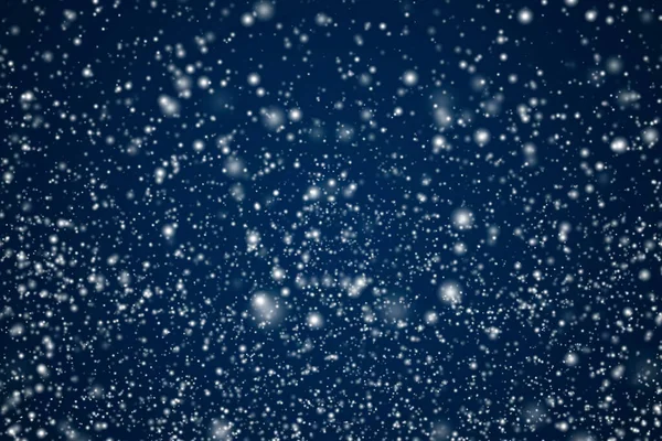 Zimowe Wakacje Zimowe Tło Biały Śnieg Padający Ciemnoniebieskie Tło Płatki — Zdjęcie stockowe