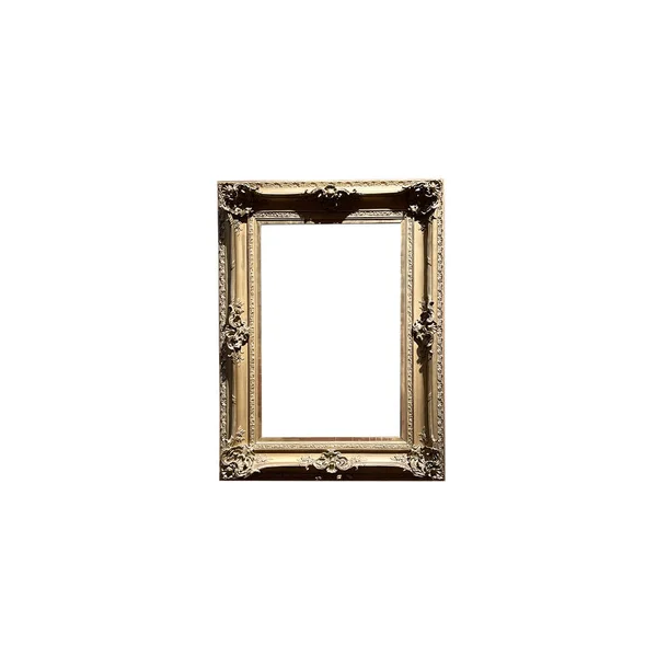 Home Decor Interieur Antieke Gouden Kunstgalerie Frame Geïsoleerd Witte Achtergrond — Stockfoto