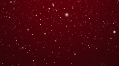 Kış tatilleri ve kış arkaplanı, şenlikli kırmızı zemine düşen beyaz kar, kar taneleri bokeh ve parçacıklar Noel için soyut kar sahnesi, sevgililer günü ve karlı bayram tasarımı