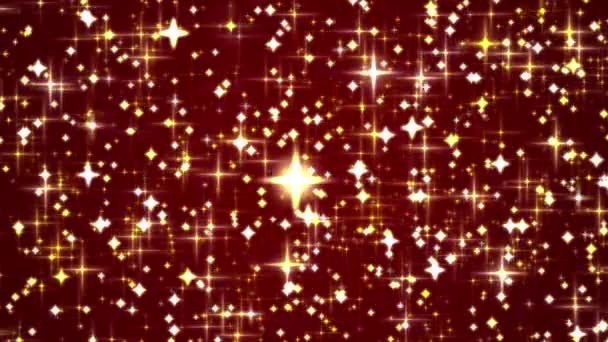 Luxo Fundo Férias Mágicas Felizes Brilho Cintilante Dourado Estrelas Brilho — Vídeo de Stock