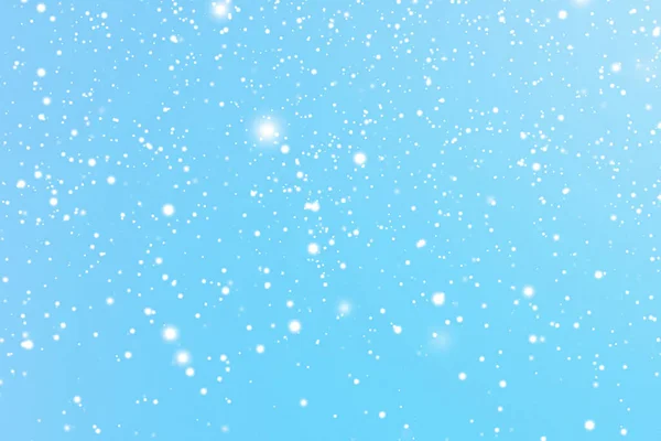 Kış Tatilleri Kış Arkaplanı Mavi Zemine Düşen Beyaz Kar Taneleri — Stok fotoğraf