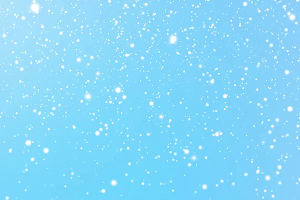 Kış Tatilleri Kış Arkaplanı Mavi Zemine Düşen Beyaz Kar Taneleri — Stok fotoğraf