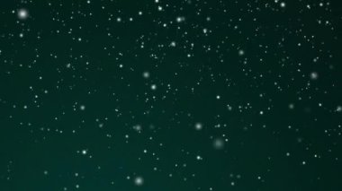 Kış tatilleri ve kış arkaplanı, şenlikli yeşil zemine düşen beyaz kar, kar taneleri bokeh ve kar tanecikleri Noel ve karlı bayram tasarımı için soyut kar sahnesi olarak soyut kar parçacıkları. Yüksek