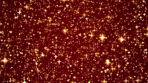 Luksusowe Magiczne Szczęśliwe Tło Wakacyjne Złoty Błyszczący Brokat Gwiazdy Magiczny — Wideo stockowe