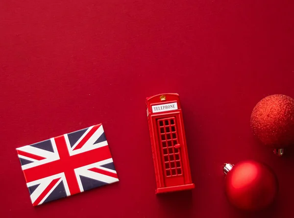 Jul Semester Tradition Storbritannien Och Glad Semester Platt Låg Brittisk — Stockfoto