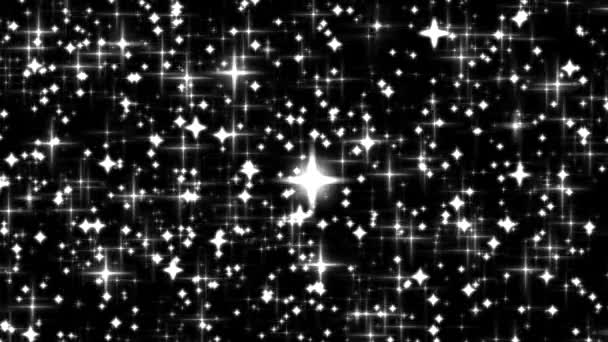 Brilho Férias Prata Sobreposição Espumante Estrelas Vfx Textura Brilho Mágico — Vídeo de Stock