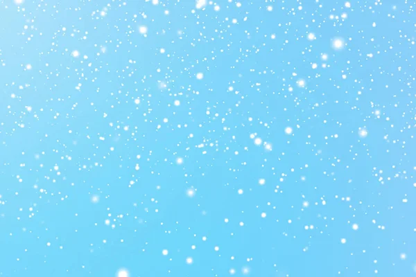 Zimowe Wakacje Zimowe Tło Biały Śnieg Padający Niebieskie Tło Płatki — Zdjęcie stockowe