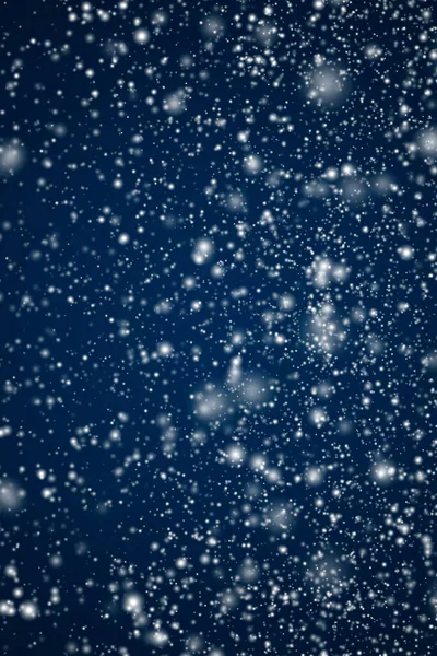 Зимові Канікули Зимовий Фон Білий Сніг Падає Темно Синій Фон — стокове фото