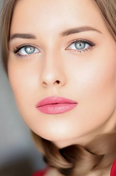 Ομορφιά Μακιγιάζ Και Περιποίηση Δέρματος Προσωπογραφία Όμορφης Γυναίκας Πλεκτό Χτένισμα — Φωτογραφία Αρχείου