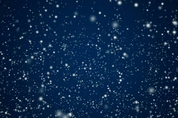 Winter Holidays Wintertime Background White Snow Falling Dark Blue Backdrop — Stock Photo, Image