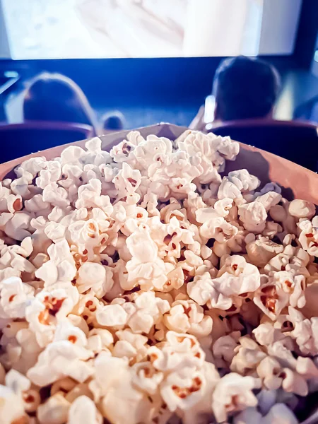 Kino Zábava Popcorn Box Filmovém Divadle Pro Televizní Pořady Streamování — Stock fotografie