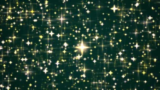 Роскошь Магия Счастливые Праздники Фон Золотой Сверкающий Блеск Звезды Магическое — стоковое видео