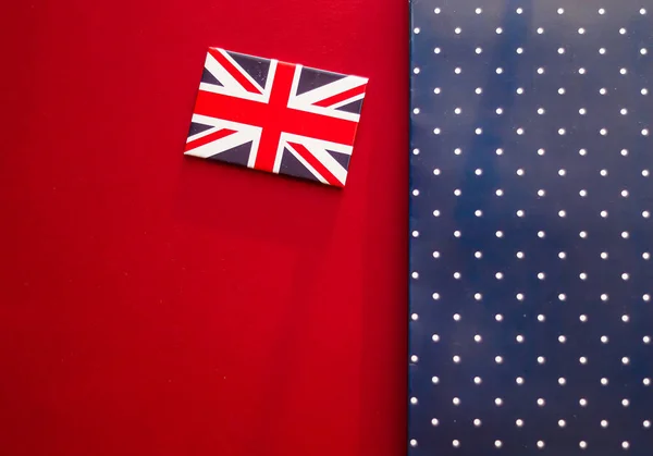 Holiday Design Branding Lusso Bandiera Britannica Sfondo Rosso Blu Pois — Foto Stock