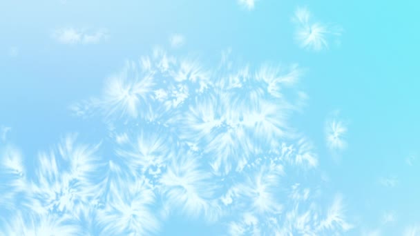 寒假背景和冰冻效果 覆盖抽象蓝色背景的霜冻层和霜冻 雪花生长 覆盖面 圣诞节霜冻雪和冬季假日设计 — 图库视频影像