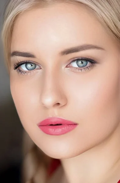 Belleza Maquillaje Cuidado Piel Retrato Facial Mujer Hermosa Con Peinado —  Fotos de Stock