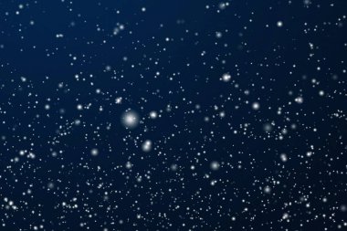 Kış tatilleri ve kış arkaplanı, koyu mavi zemine düşen beyaz kar taneleri bokeh ve kar tanecikleri Noel ve karlı bayram tasarımı için soyut kar sahnesi olarak soyut kar tanecikleri, kopyalanmış uzay