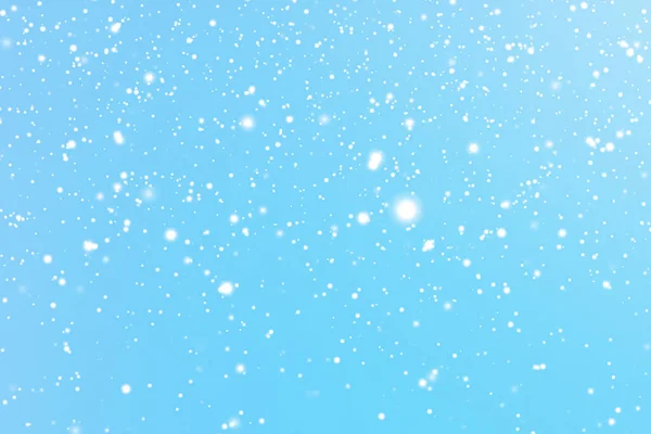 Зимові Канікули Зимовий Фон Білий Сніг Падає Синій Фон Сніжинки — стокове фото