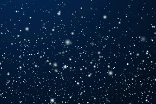 Winterurlaub Und Winterhintergrund Weißer Schnee Auf Dunkelblauem Hintergrund Schneeflocken Bokeh — Stockfoto