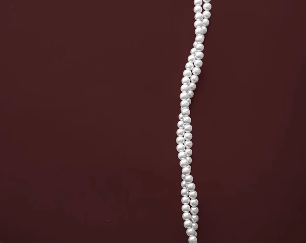 Pearl Jewellery Necklace Chocolate Background Jogdíjmentes Stock Fotók