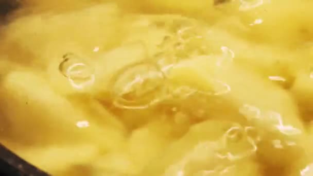 Cocinar Las Patatas Agua Hirviendo Comida Receta — Vídeos de Stock