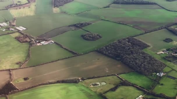 Aerial View Rolling Hills English Countryside Landscape Beautiful Nature Rural — Vídeo de Stock
