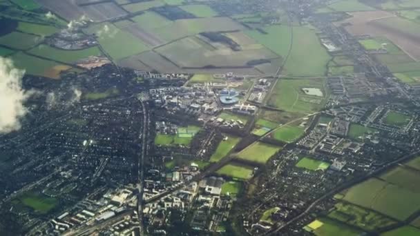 Aerial View English Countryside Landscape Rural Nature Towns England United — Αρχείο Βίντεο