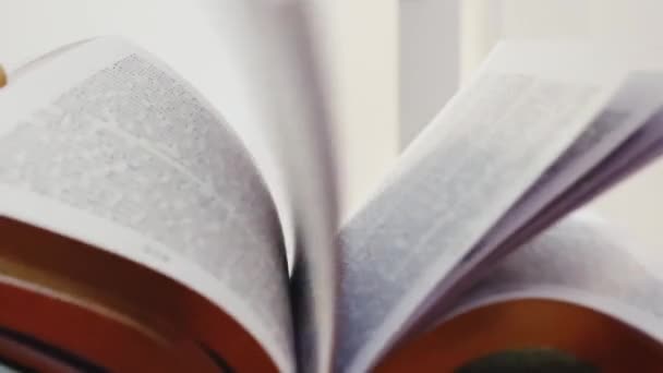 Pergi Melalui Halaman Buku Membaca Dan Pendidikan — Stok Video