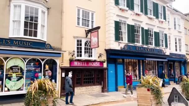 Oxford Oxfordshire England March 2023 Καταστήματα Και Καταστήματα Στο Δρόμο — Αρχείο Βίντεο