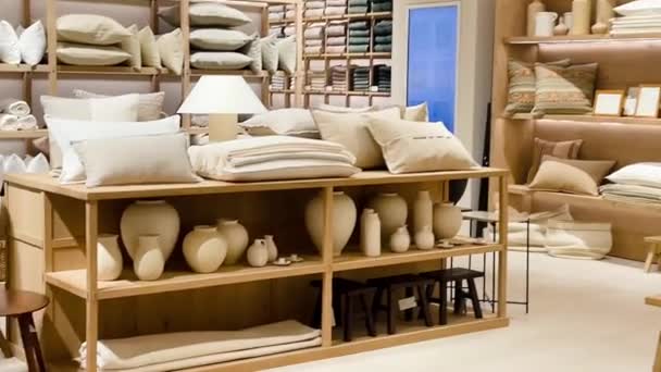 Dekorasyonu Mağazası Sürdürülebilir Ürün Marka Konsepti Kitle Pazarındaki Alışveriş Merkezlerinde — Stok video