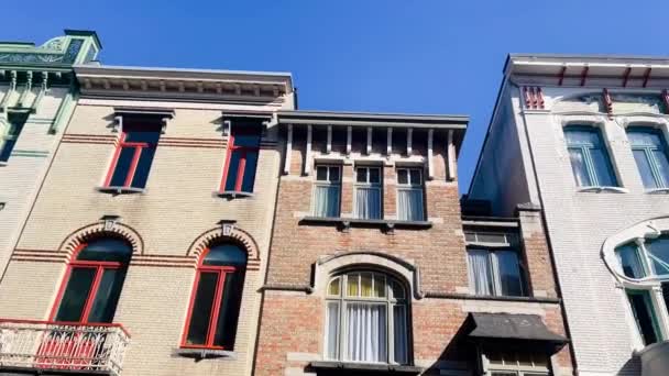 Wielka Architektura Historycznej Części Antwerpii Belgia Słoneczny Dzień Filmik Spowolniony — Wideo stockowe