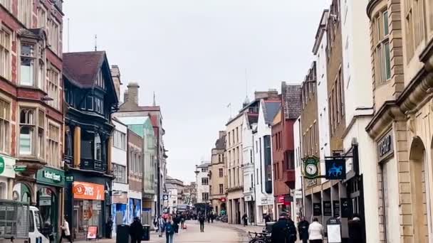 Oxford Oxfordshire England Březen 2023 Oxford City Centre Shopping Street — Stock video