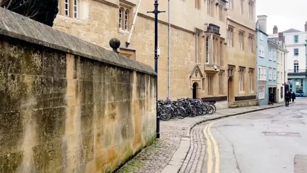 Оксфорд Оксфордшир Англія Березні 2023 Року Вулиця Центрі Оксфорда Архітектура — стокове відео