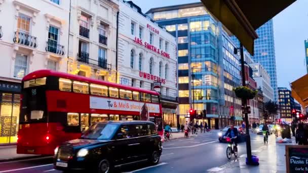 Londra Birleşik Krallık Yaklaşık Ekim 2023 Akşamları Londra Şehir Sokakları — Stok video