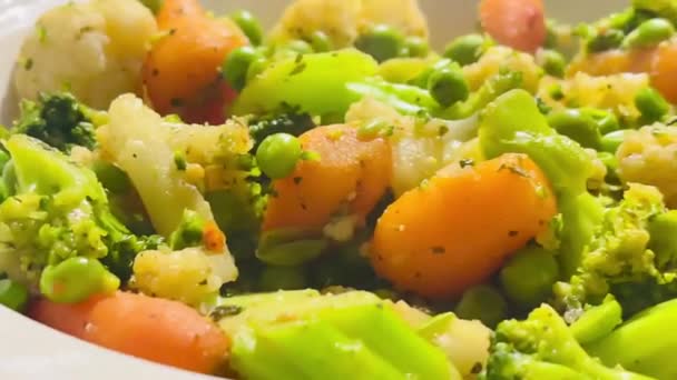 Élénk Vegyes Zöldségkeverék Házi Készítésű Élelmiszer Recept — Stock videók