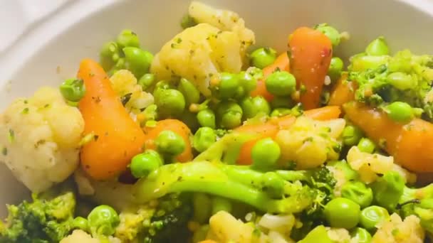Mezcla Vibrante Mezcla Verduras Receta Casera Alimentos — Vídeo de stock