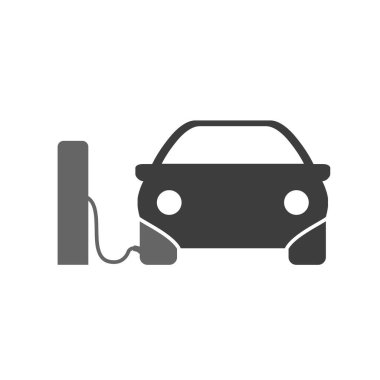 İkon araba. Lastik Enflasyon Servisi Simgesi.