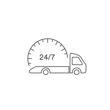 Çekici kamyon simgesi 7 'ye 24 arayla.