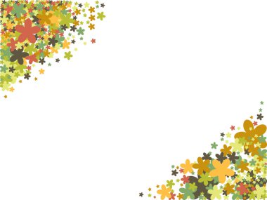 Metin için Sıcak Renkleri ve Boş Boşluğu olan Sonbahar Çiçek Sınırı Arkaplanı.