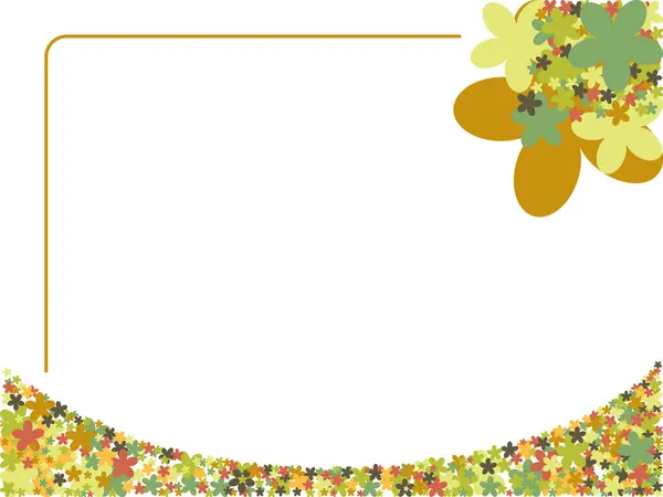 Metin için Sıcak Renklere ve Boş Boşluğa sahip Çiçek Sınır Arkaplanı.