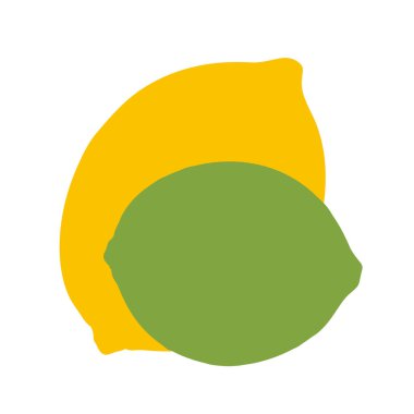 Düz dizaynlı minimalist limon ve limon simgesi.