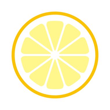 Düz dizaynlı minimalist limon dilimi simgesi.