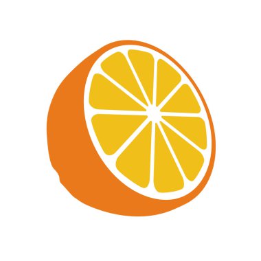 Düz dizaynda minimal turuncu yarı simge.