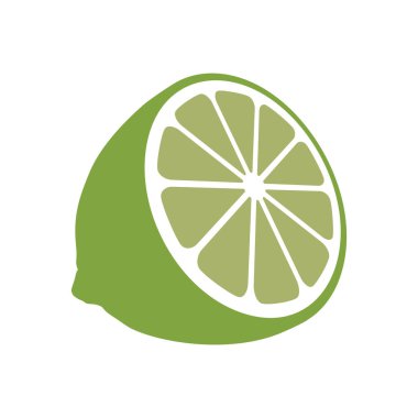 Düz dizaynlı yarı limonlu minimalist simge.