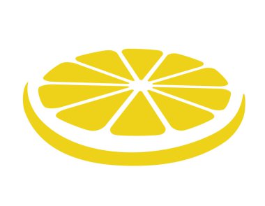 Düz dizaynlı minimalist limon dilimi simgesi.