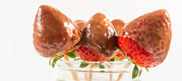 Смачний Шоколадний Фонтан Свіжа Полуниця — стокове фото
