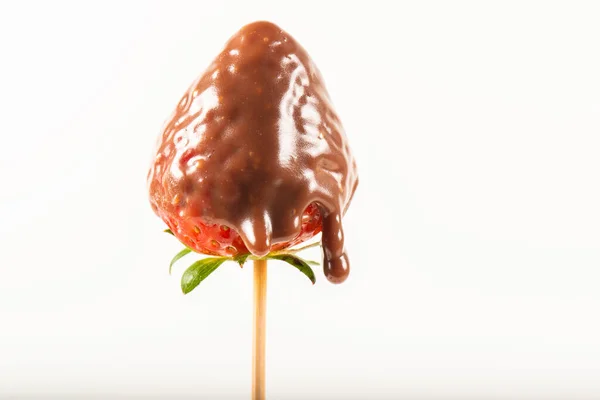 Delicious Chocolate Fondue Fresh Strawberry — Stock Photo, Image